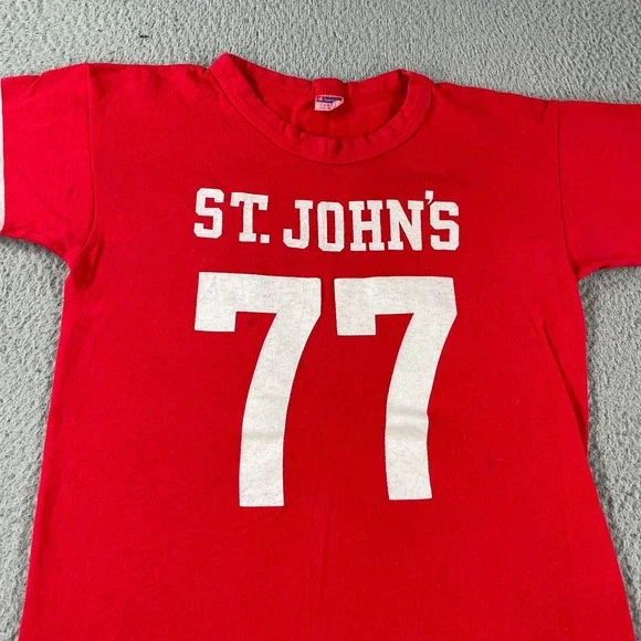 Vintage 70s Champion Blue Bar Tag Shirt L Red OHIO STATE BUCKEYES Single Stitch - Picture 2 of 11